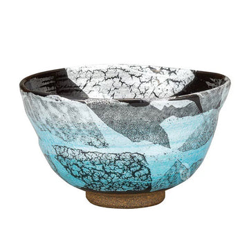 Japanese-made Original Imported Kutani-yaki Silver-Glazed Handcrafted Matcha Bowl High-Grade Tea Set Tea Ceremony Dishware Bowl